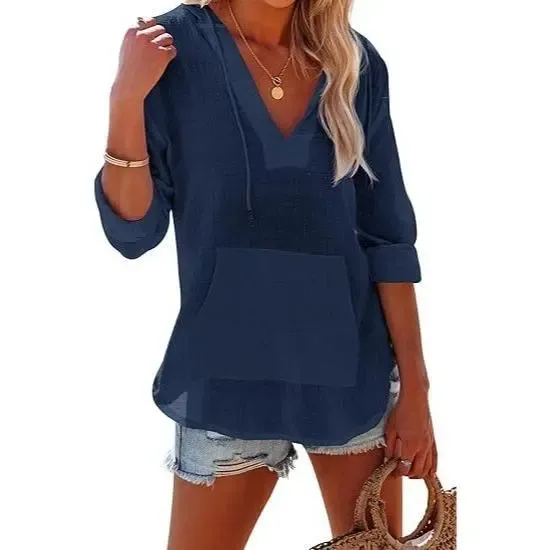 Women's Hooded Beach Cover Up Top