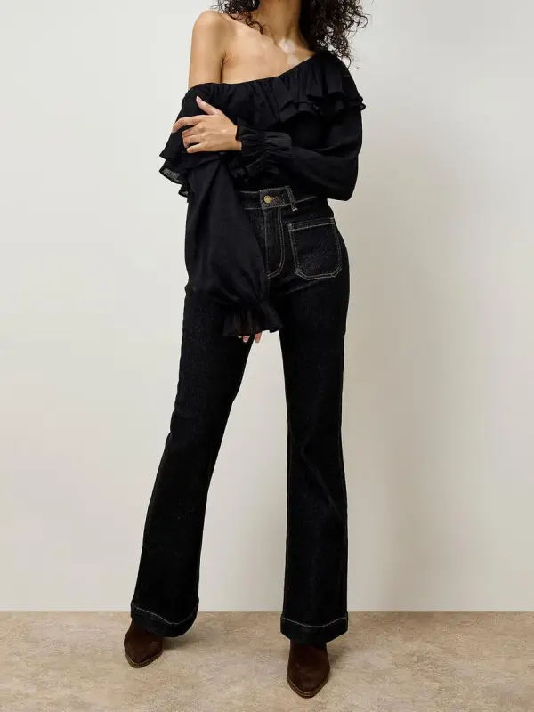 Plain Skinny Flared Jeans