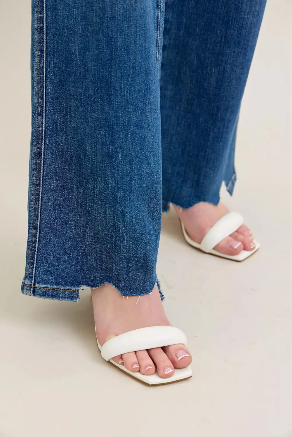 Everyday High Rise Distressed Wide Leg Jeans