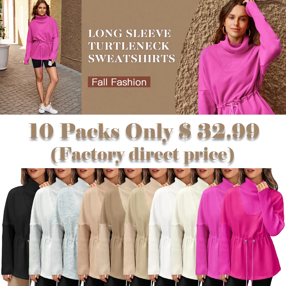 ✨  Women’s Turtleneck Fleece Sweatshirt – Warm, Chic & Effortlessly Stylish