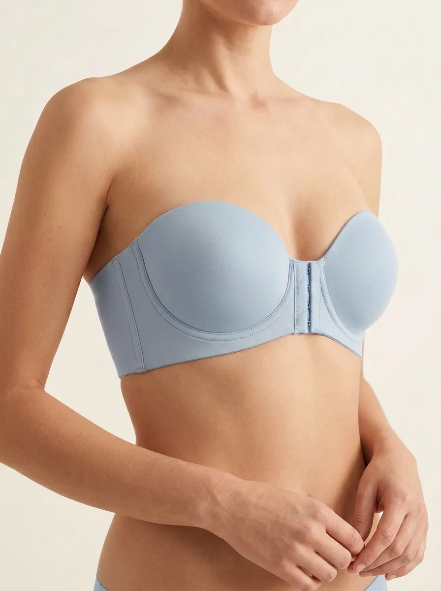 Women's Molded-Cup Clean-Edge Front-Closure Strapless Bra