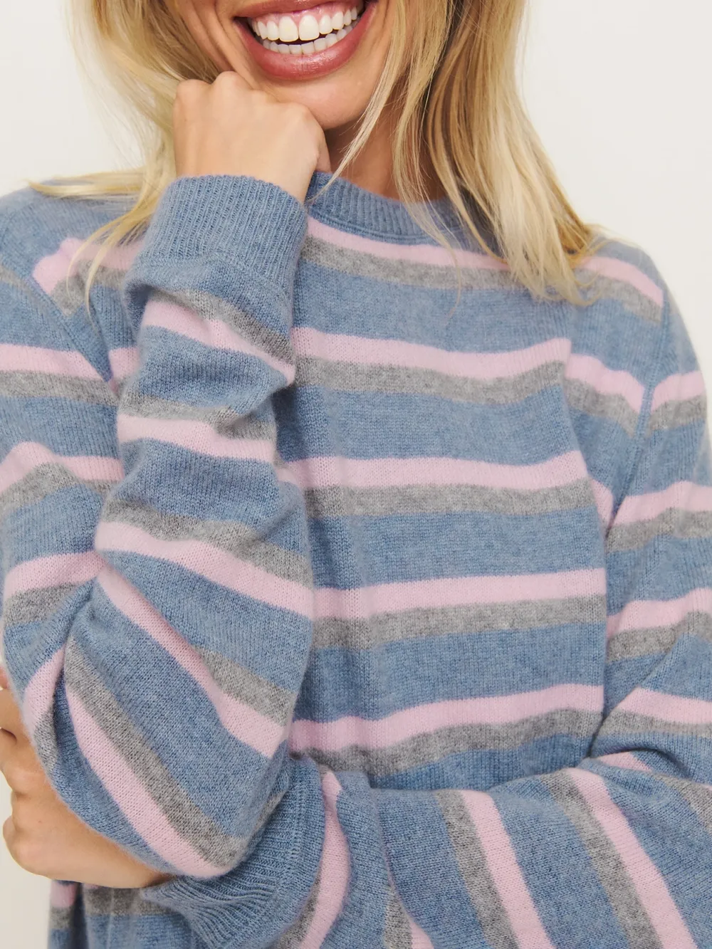 Pastel Striped Crew Neck Sweater