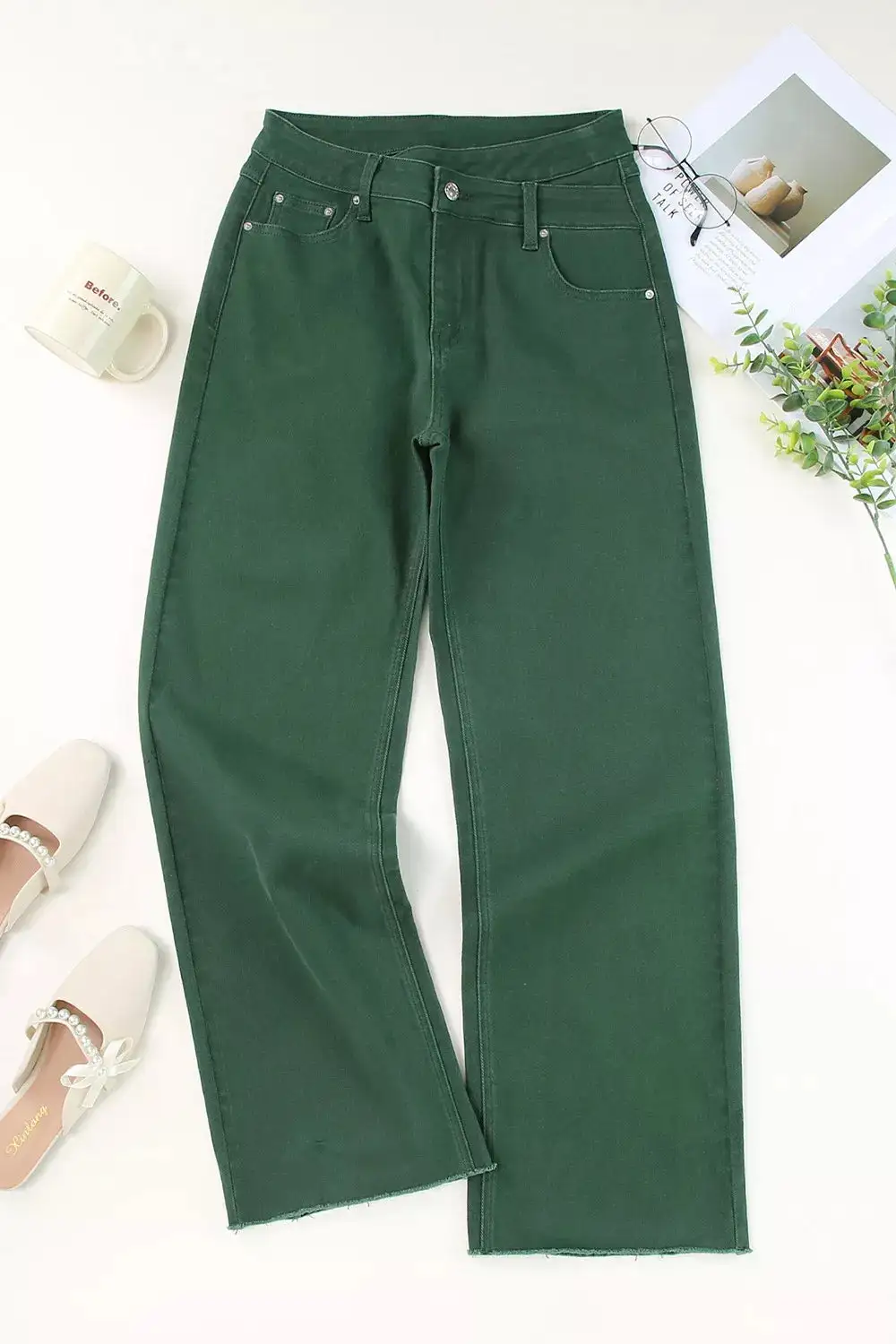 Clean Raw Hem Denim Jeans