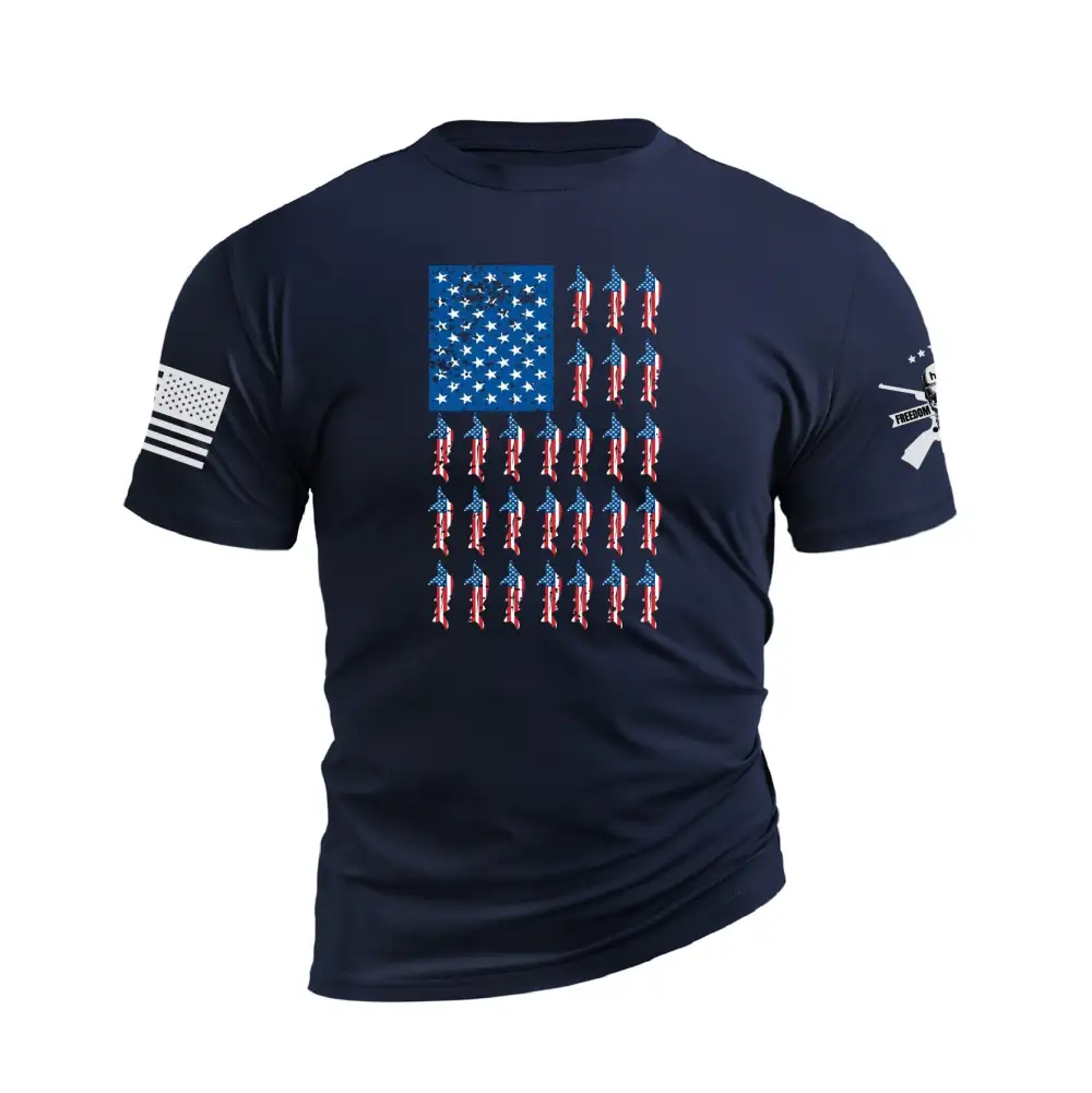 USA FLAG FISHING WATERPROOF GRAPHIC TEE