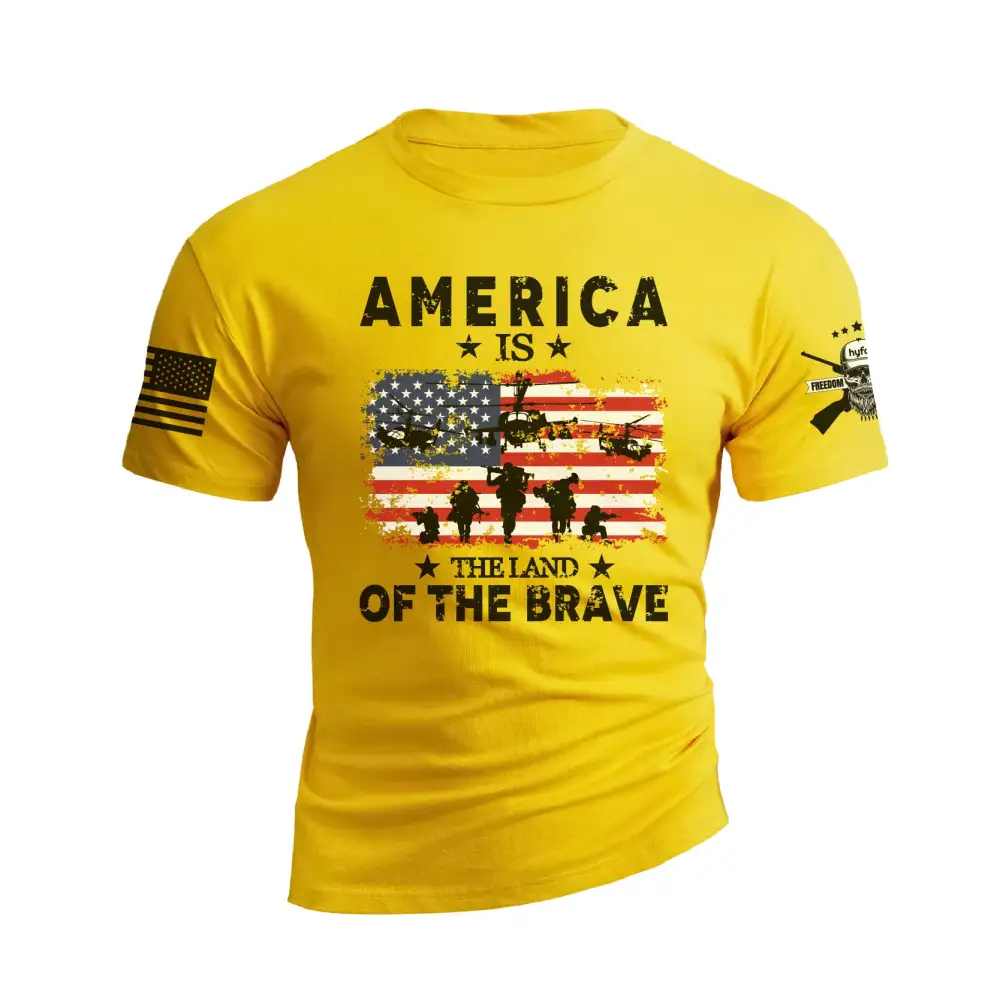 AMERICA IS THE LAND OF THE BRAVE GRAPHIC TEE