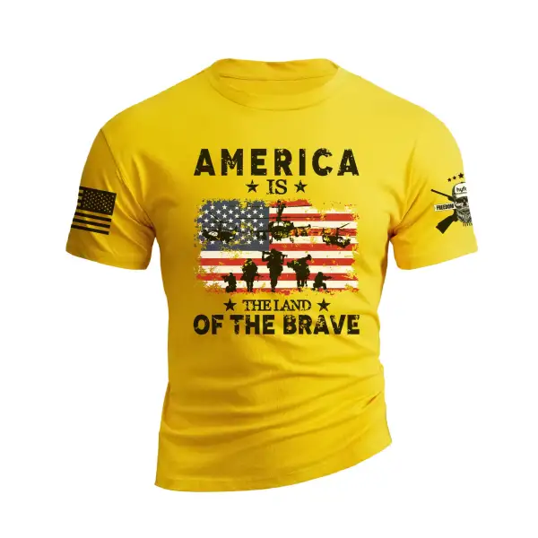 AMERICA IS THE LAND OF THE BRAVE GRAPHIC TEE