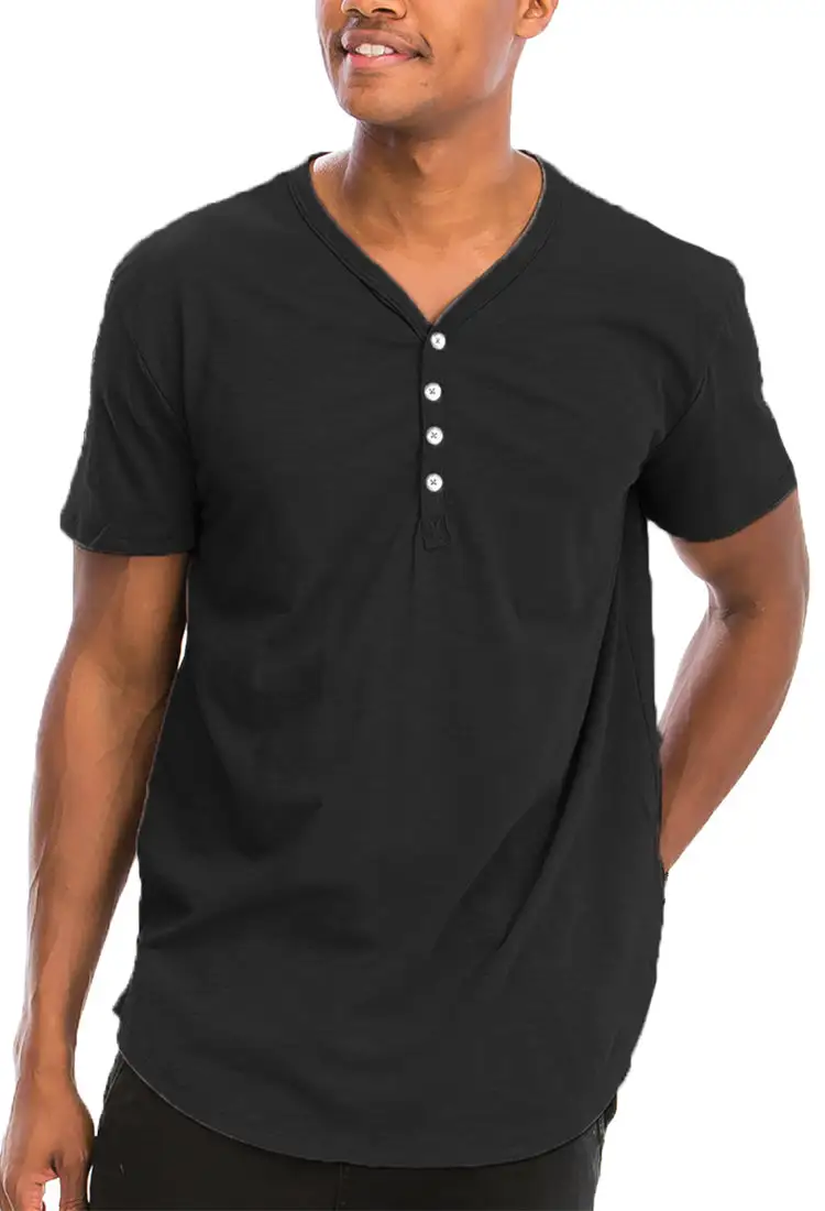 V-Neck Buttons T-Shirt
