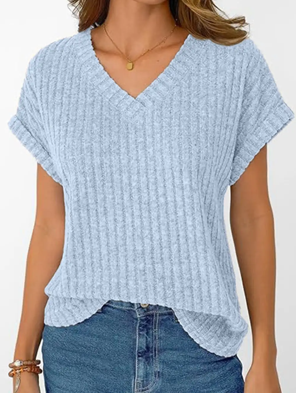 Draped V Neck Tee
