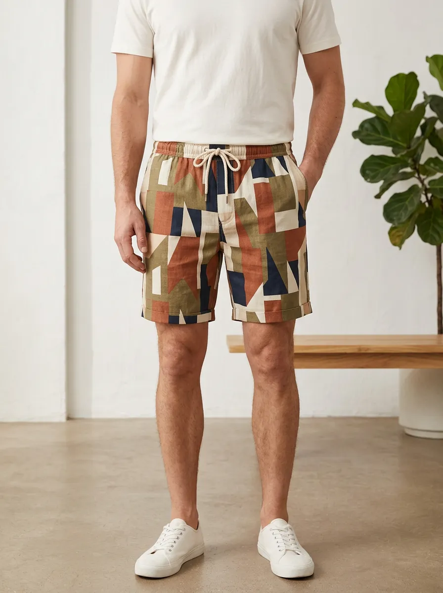 Expressive Style Graphic Print Abstract Print Geometric Print Men's Printed Everyday Pants