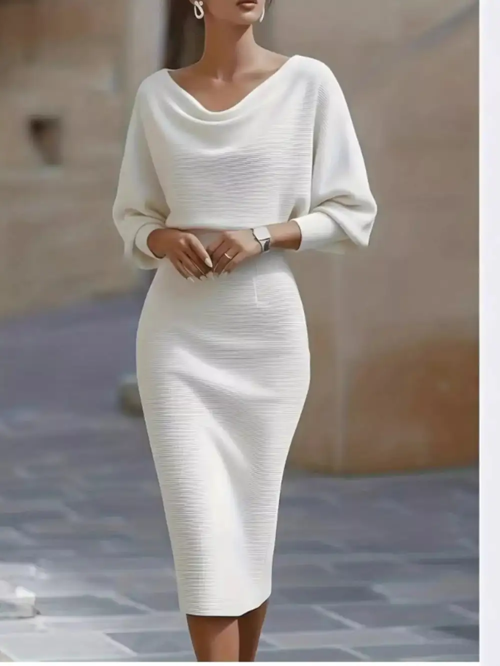 Clean Line Knit Sweater Dress