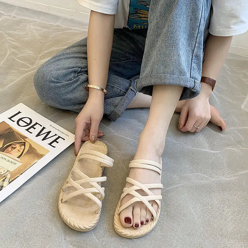 Low Heel Slide Sandals