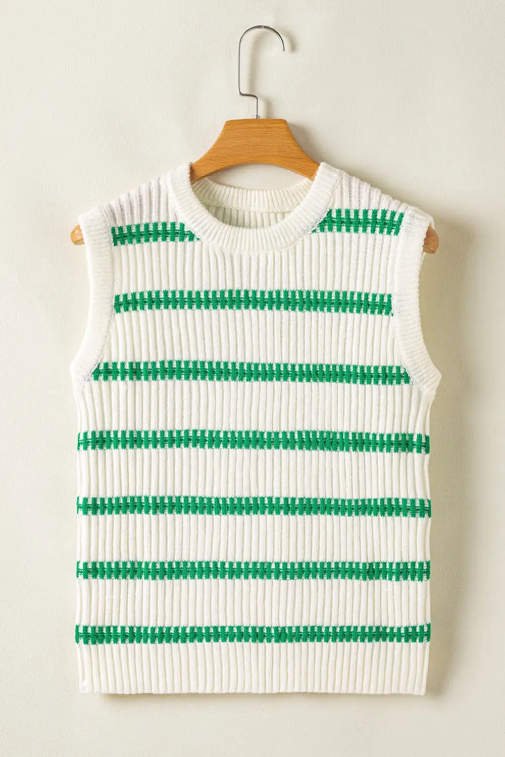 Striped Round Neck Everyday Sweater Vest