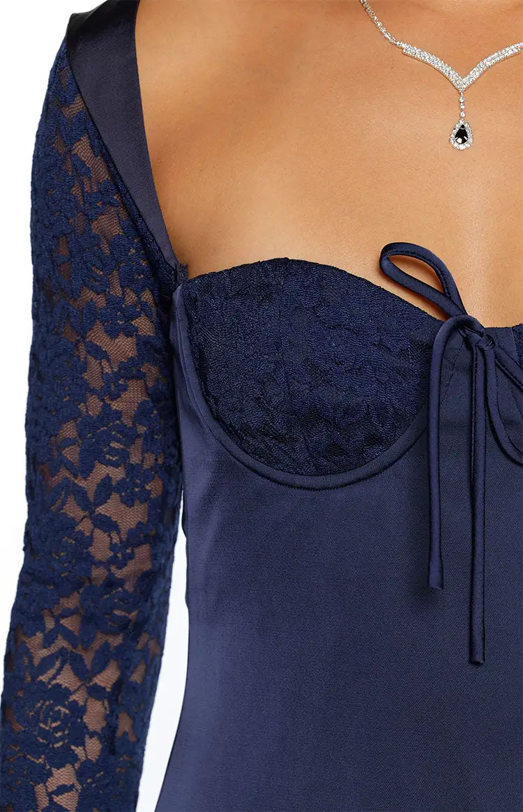 Long Sleeve Bodycon Lace Mini Dress
