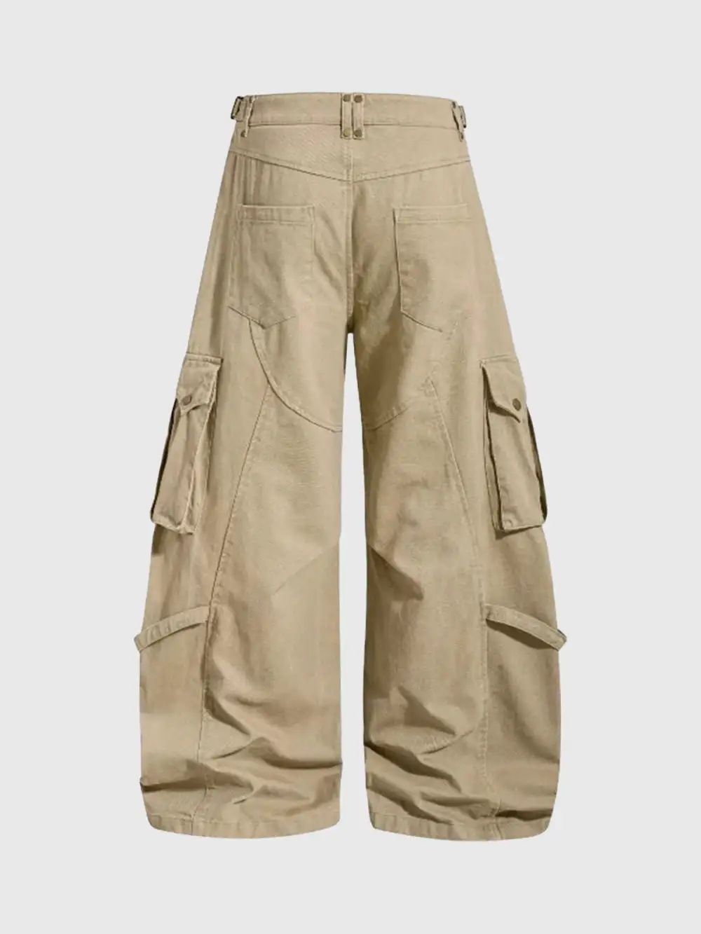 Wide-Leg Multi-Pocket Distressed Cargo Pants