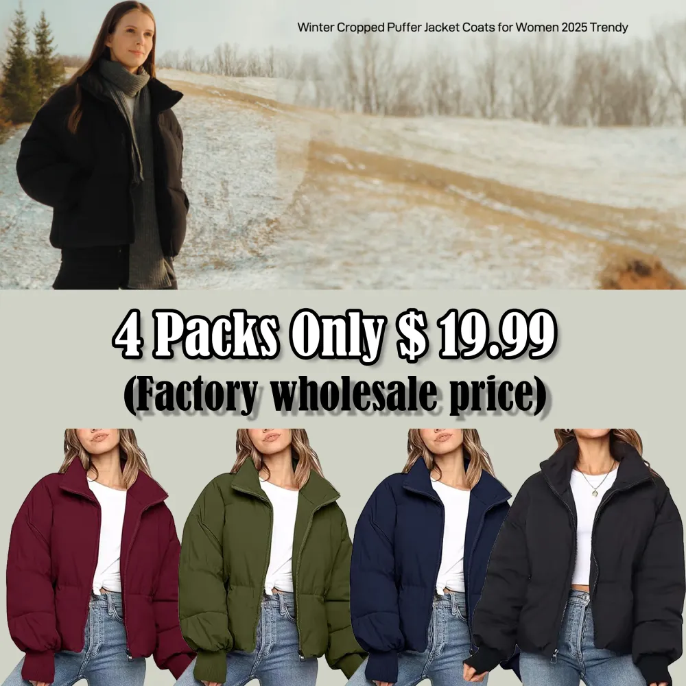 🧥 Winter Cropped Puffer Jacket for Women 2025 – Short, Warm & Effortlessly Stylish