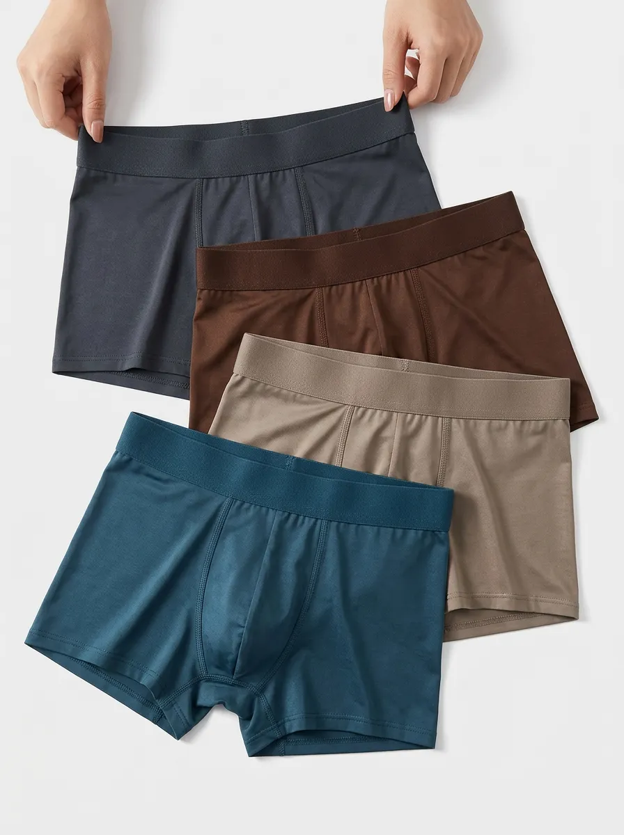 Versatile Casual Look Men' Four Pack Boxer Briefs