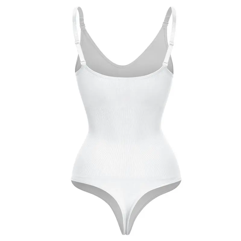 Women's Vneck Thong Sleeveless faja Womenswear Camisole Comfort Tops Basic Minimalist Compression bodysuits shapewear Tummy Control Undershirts Tummy Control Seamless