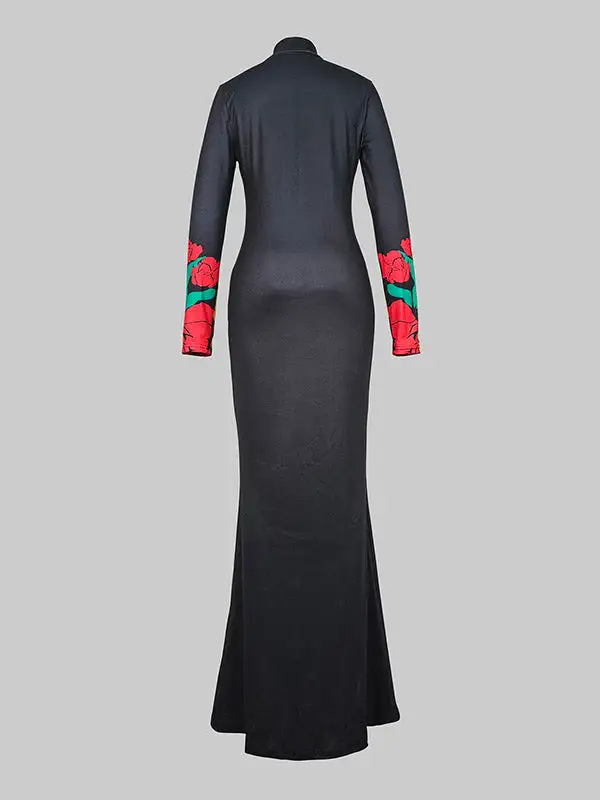 Skinny Neck Maxi Dress
