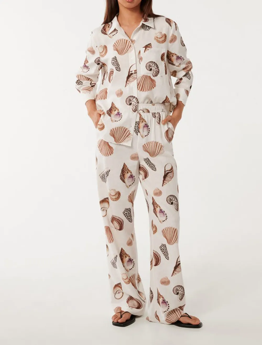Animal Print Wide-Leg Pants