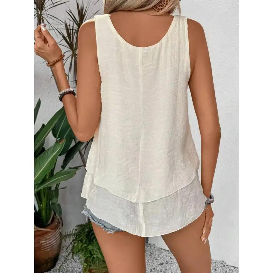 Wide-Strap Layered Tank Top