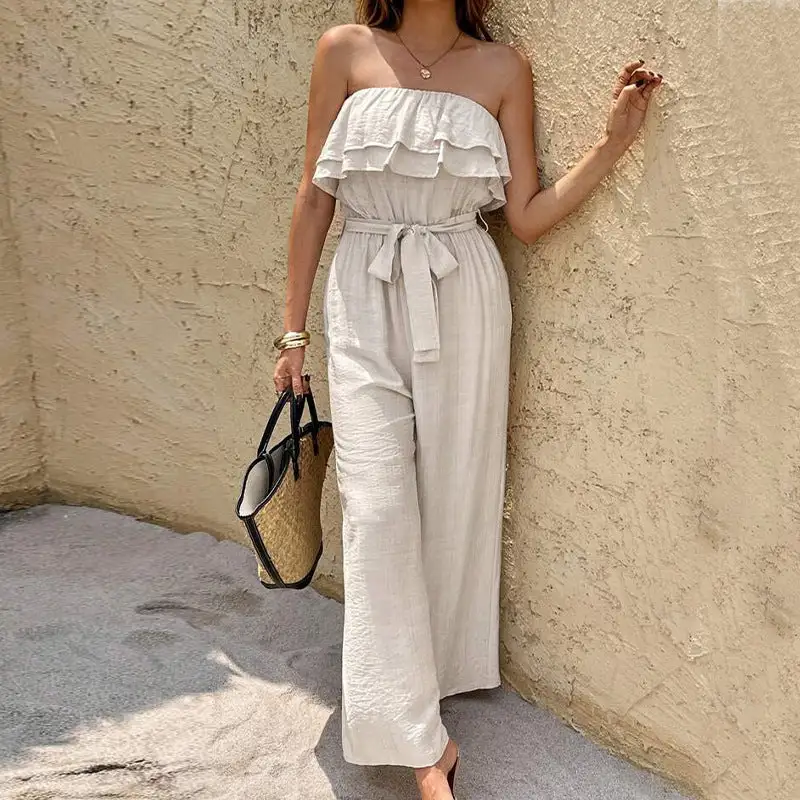 Sophisticated Detail Ruffled Jumpsuit