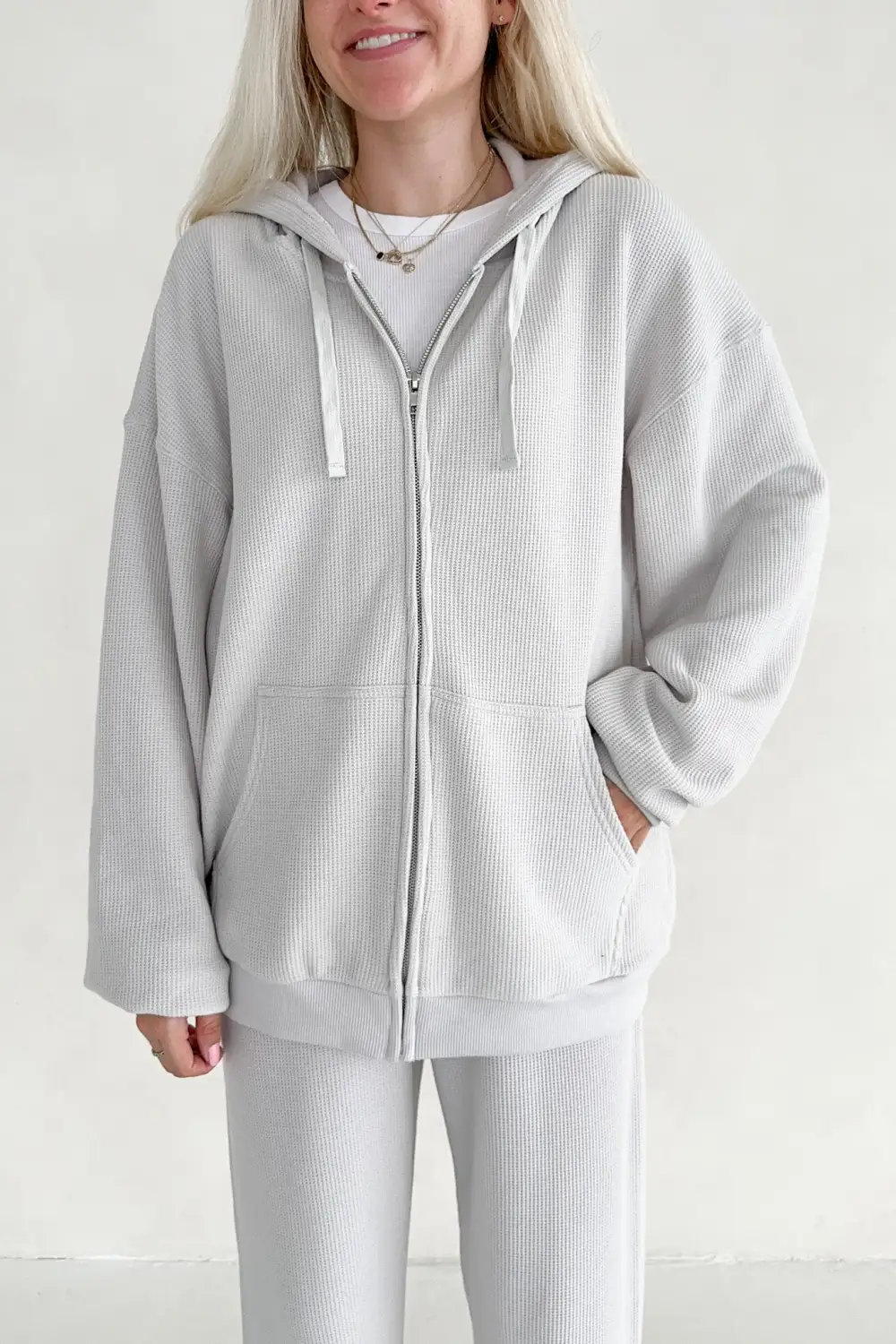Comfort Shape Waffle Knit Hoodie