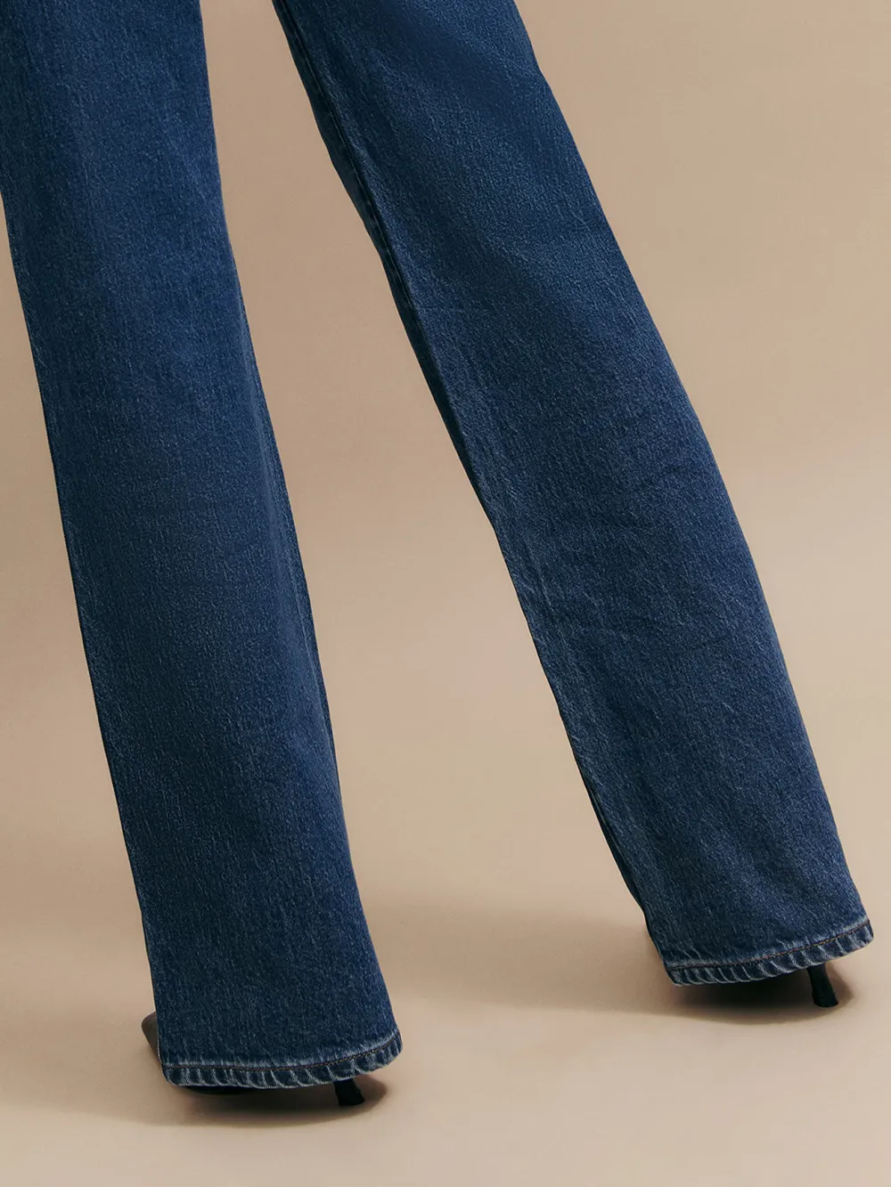 High Rise Flared Leg Denim Jeans