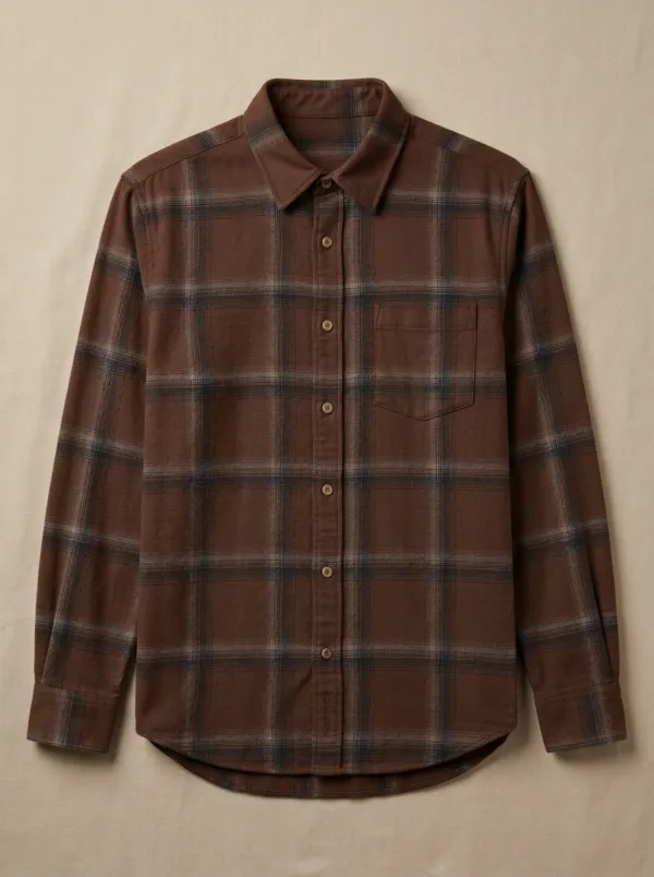 Relaxed Design Plaid Long-Sleeve Men's Long-Sleeve Shirt