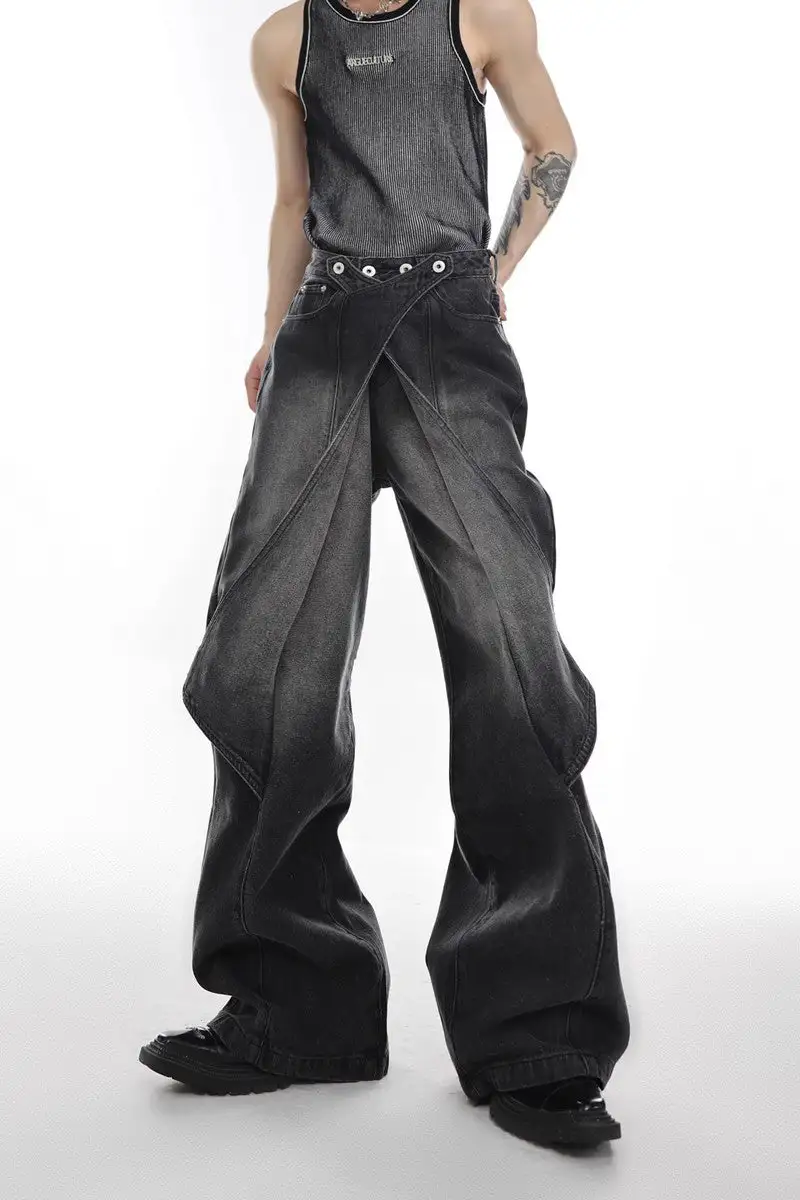 Flared Bleached Washed Jeans