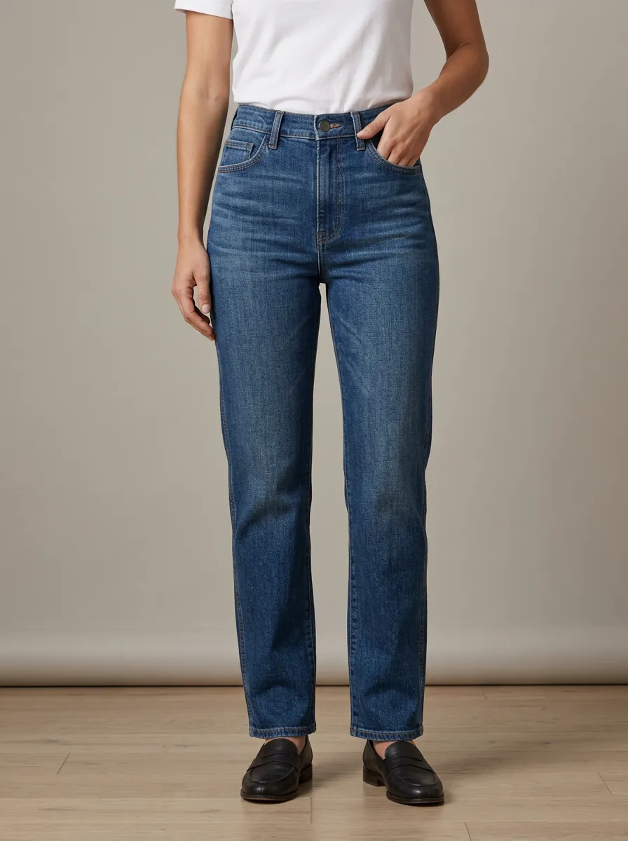 Soft-Structure High-Rise Denim Jeans