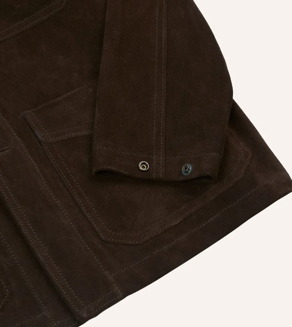 Chocolate Brown Corduroy Button Front Jacket
