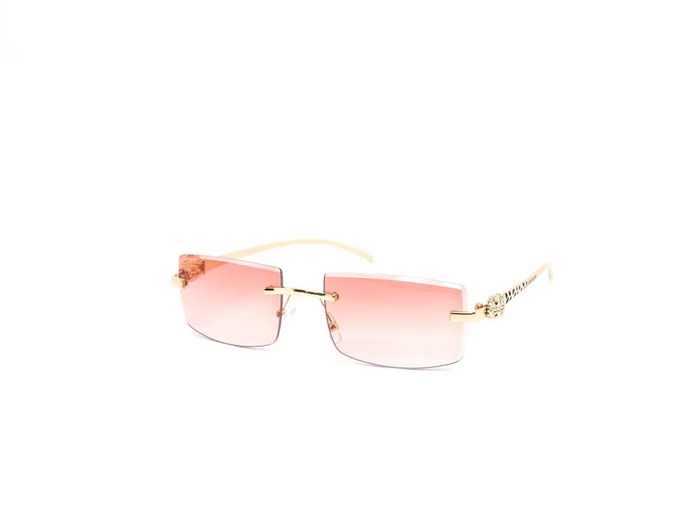 12-Pack Bold Rimless Square Cat-Eye Gradient Sunglasses
