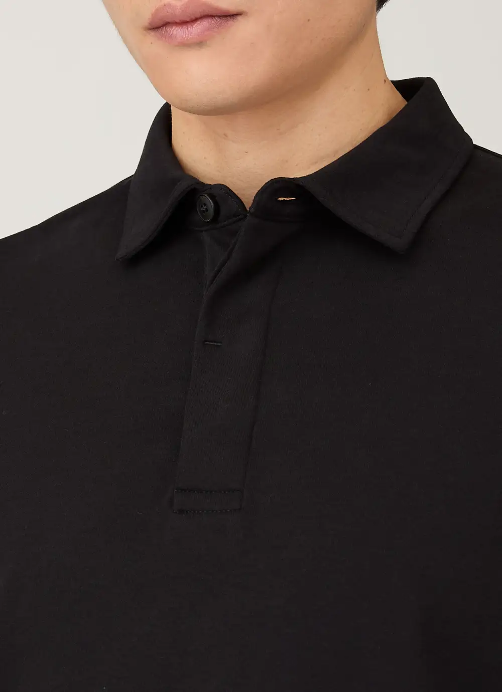Polished Everyday Relaxed Fit Heavyweight Rugby Cotton Long Sleeve Polo Shirt