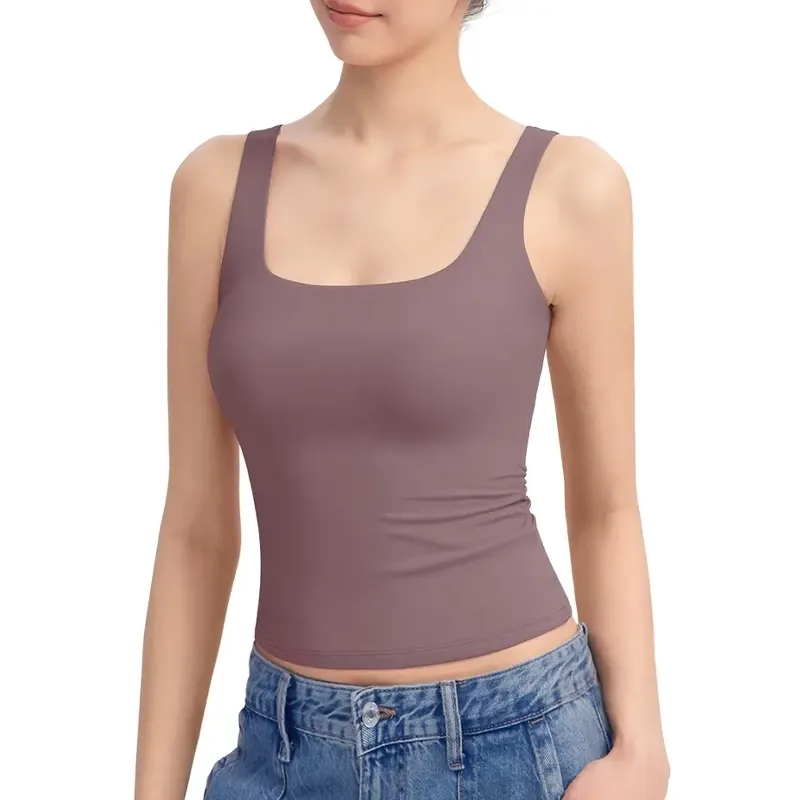 Women's Tank Top Sleeveless Double Lined Basic Tops