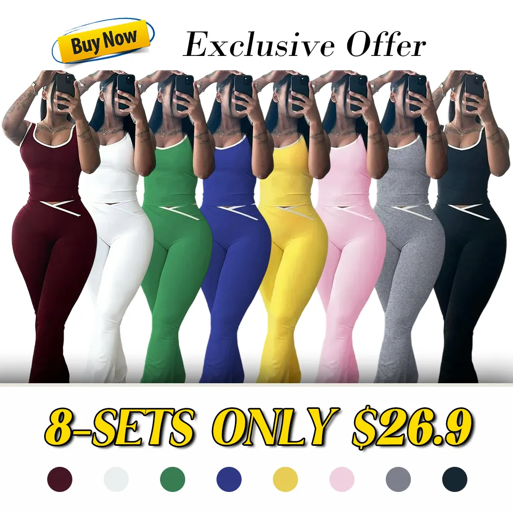 Chic Colorblock Crmon Tank &. Dlarod PanteSet