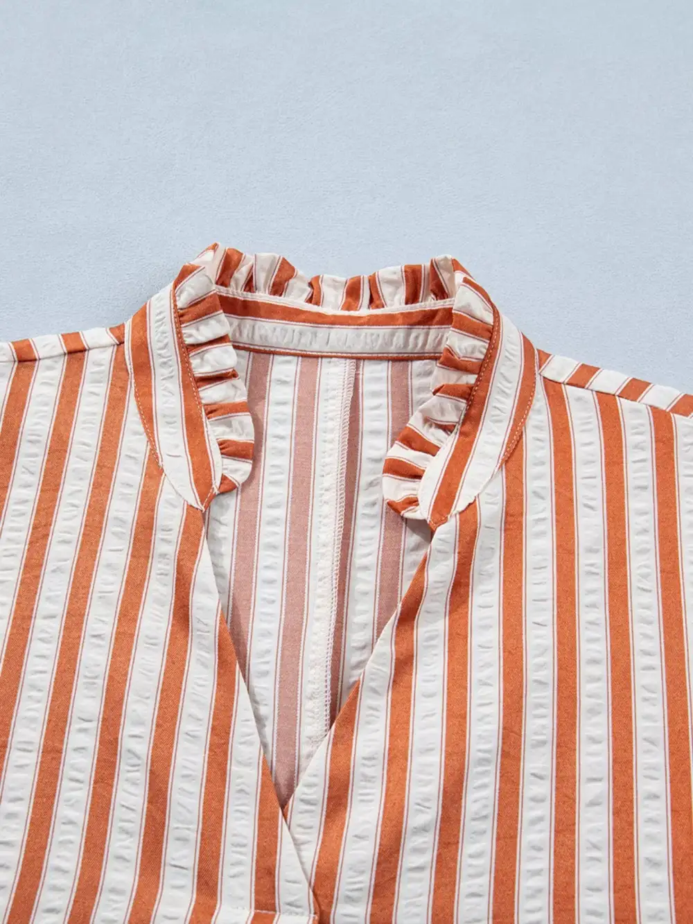 Striped V Neck Mini Dress