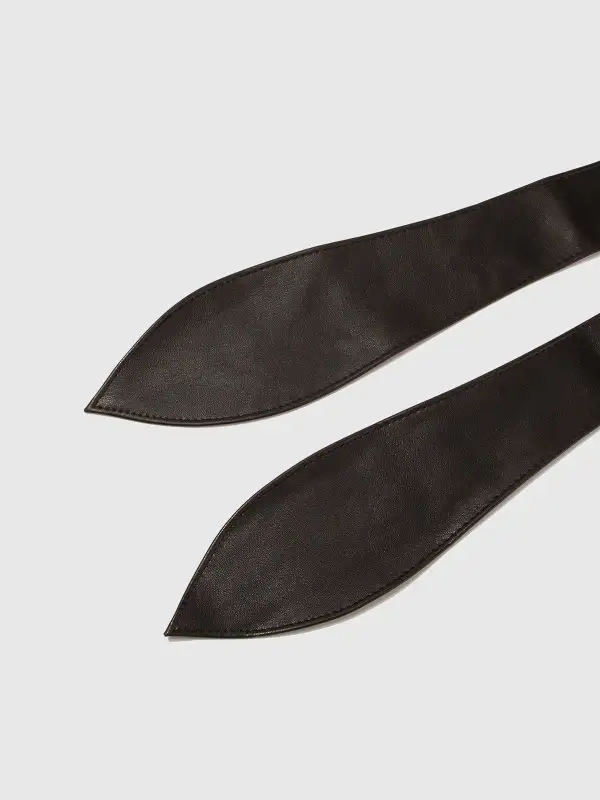 Black Imitation Leather Belt