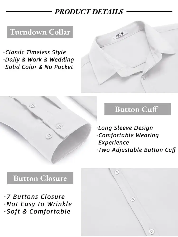 Casual Button Down Dress Shirt