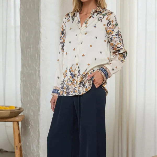 Floral Print Satin Shirt