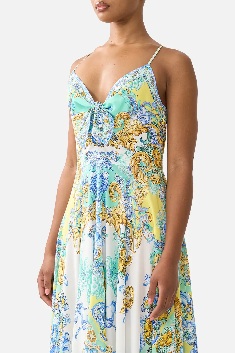 Long Dress with Tie Front