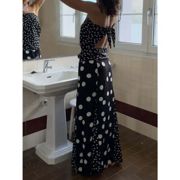 Polka Dot Top and Maxi Skirt Set