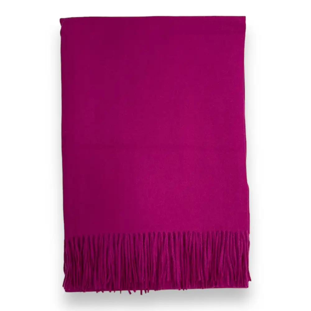 Classic Wool Blend Tasseled Scarf