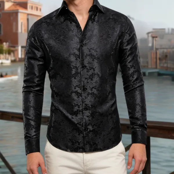Floral Button Down Formal Dress Shirt