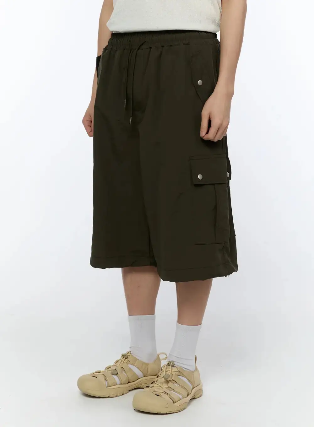 Men's Solid Cargo Bermuda Shorts