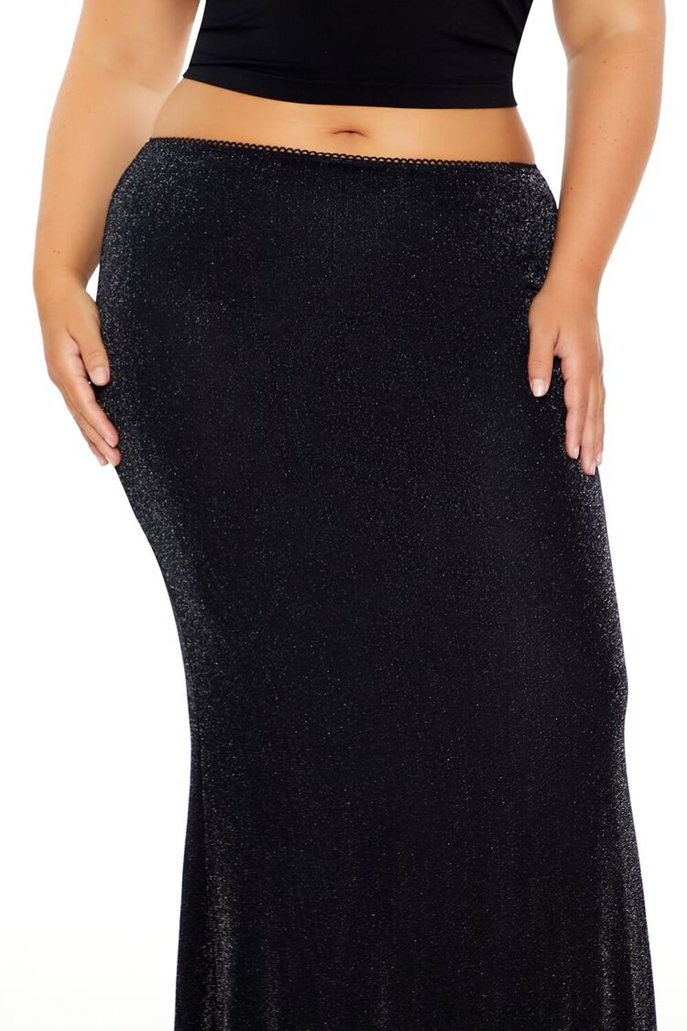 Plus Size Glitter Mermaid Maxi Skirt