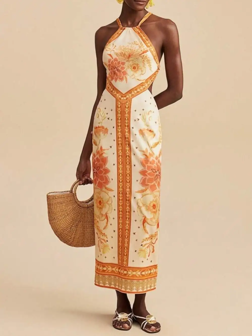 Wearable Cut Floral Printed Maxi Dress