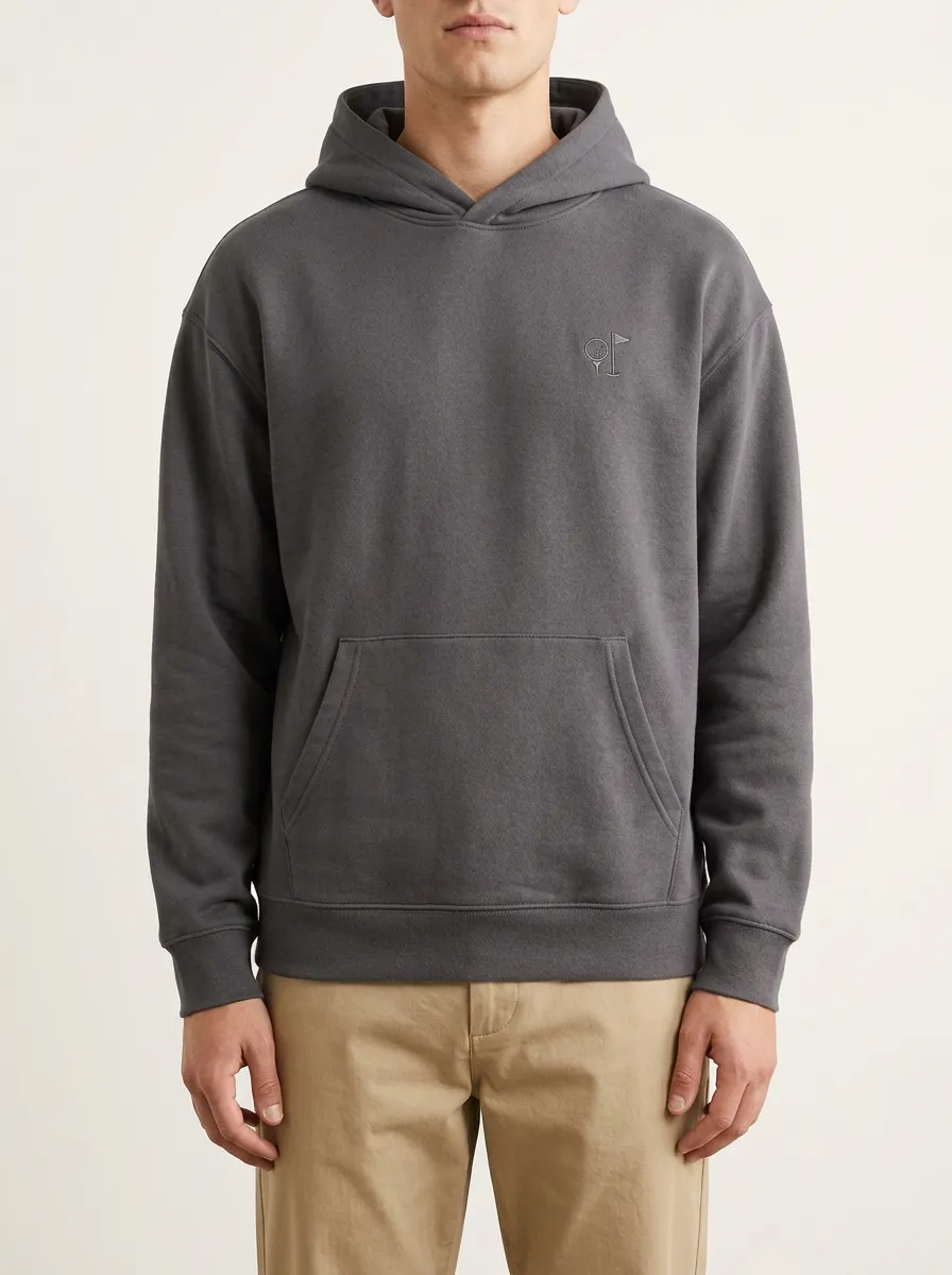 Golf-Ball Flag-Motif Embroidered Golf Casual Hoodie