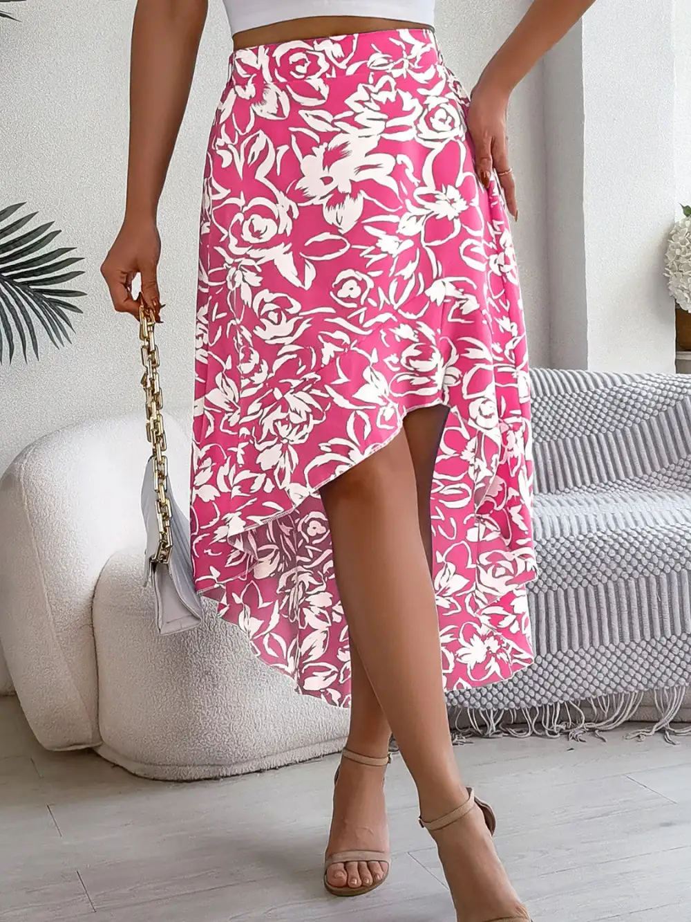 Fluid Airy Printed Skirt