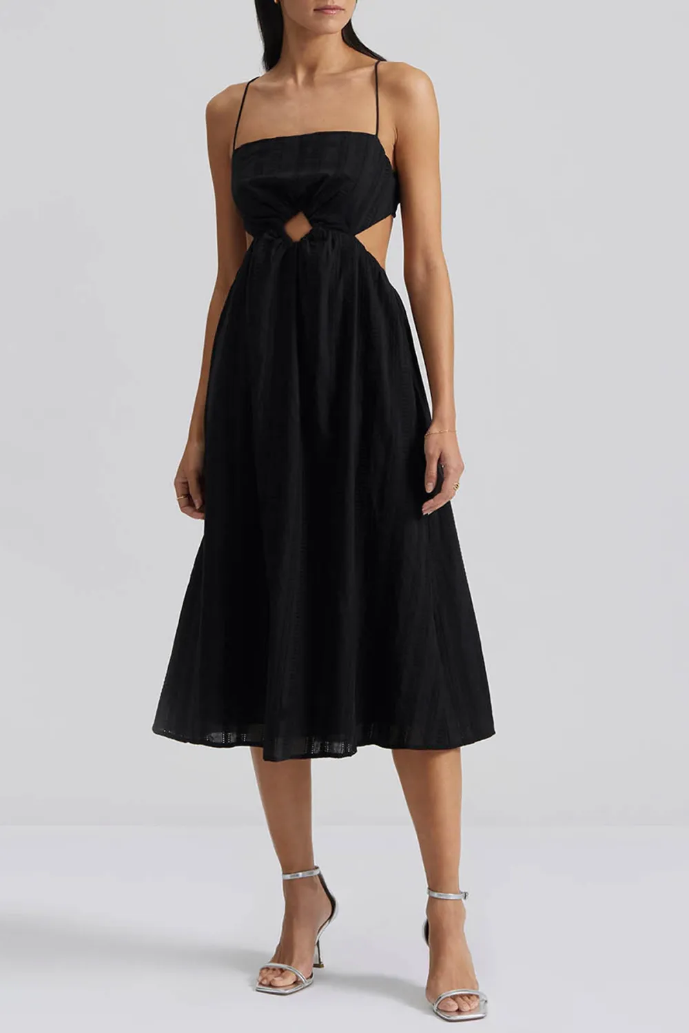 Cut Out Strapless Midi Dress