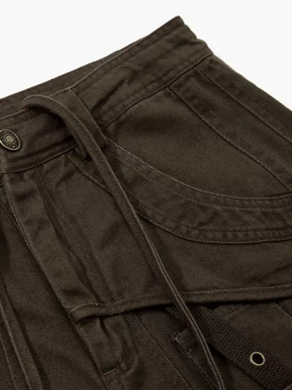 Wide-Leg Washed Cargo Pants